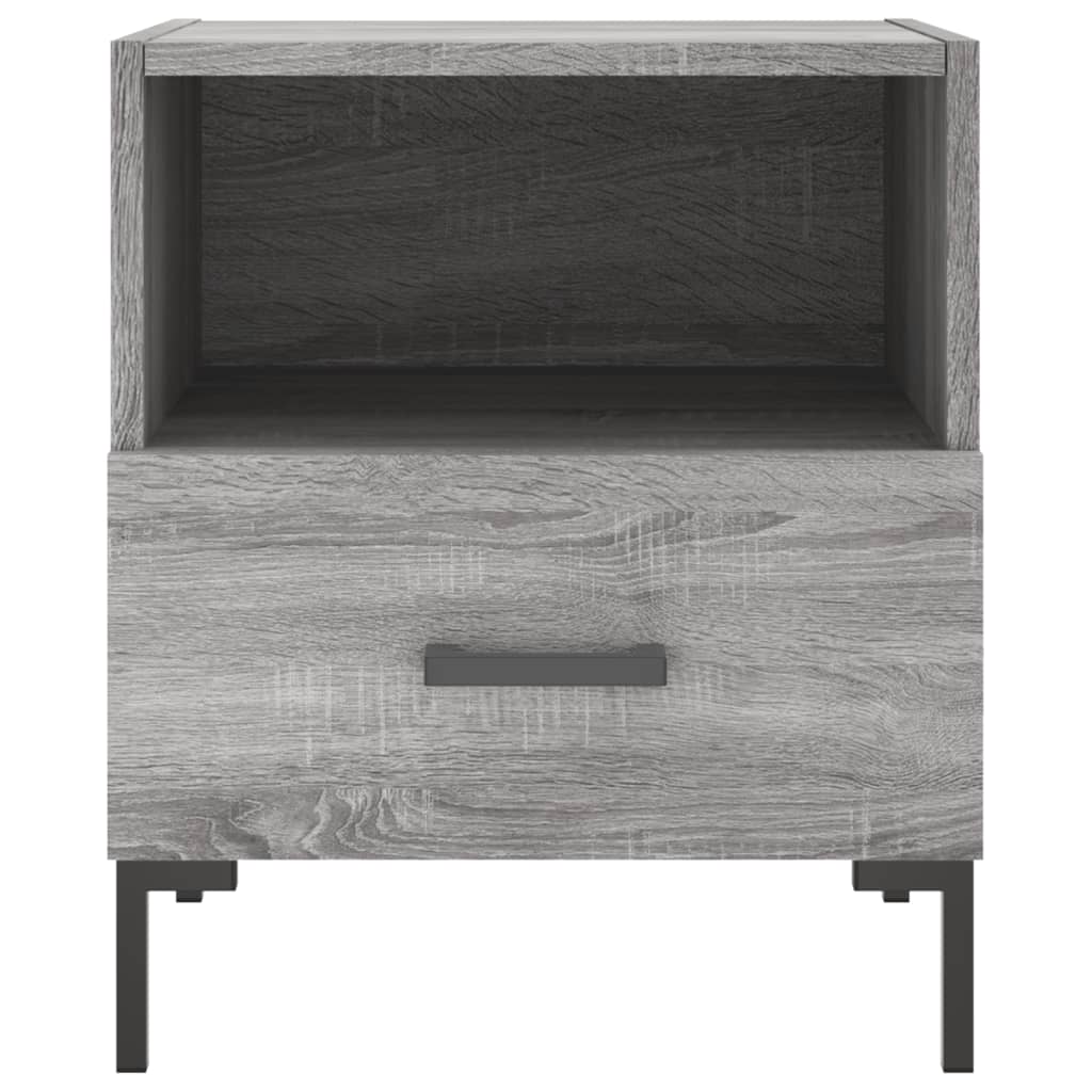 Comodini 2 pz-Set di 2 Tavolino da notte Grigio Sonoma 40x35x47,5 cm in Legno Multistrato 370350