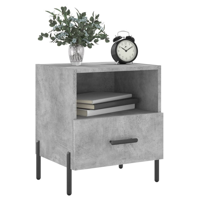 Comodini 2 pz Grigio Cemento 40x35x47,5 cm in Legno Multistrato 827461