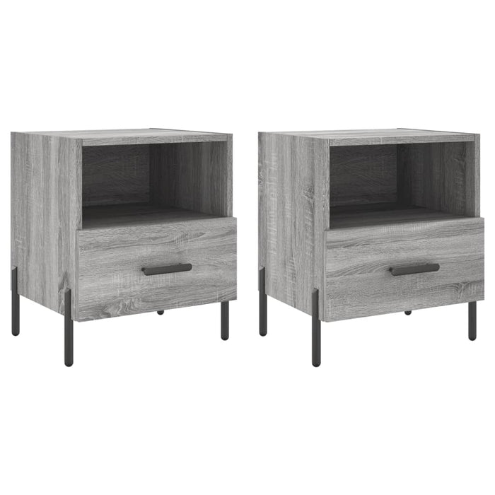 Comodini 2 pz Grigio Sonoma 40x35x47,5 cm in Legno Multistrato 827465