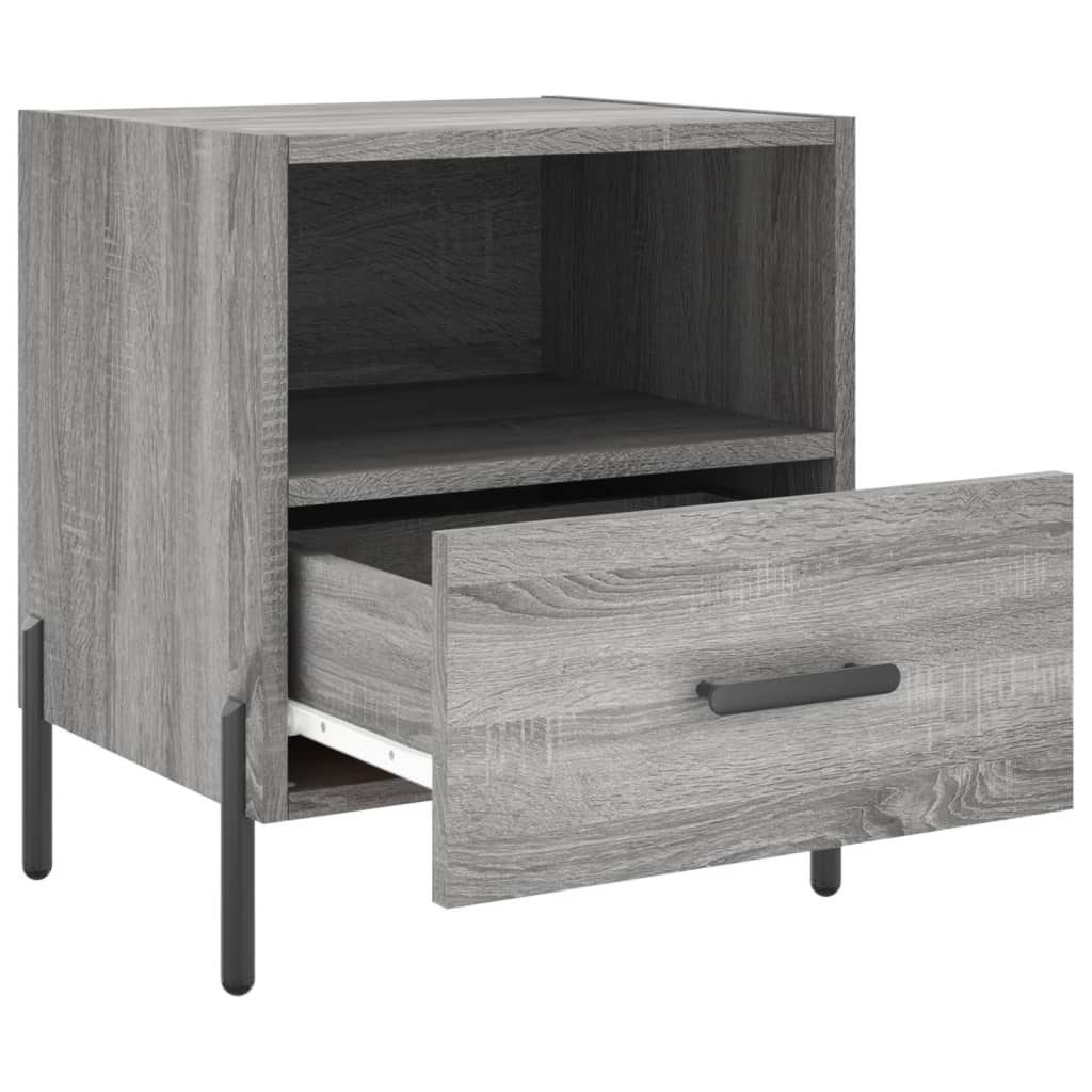 Comodini 2 pz Grigio Sonoma 40x35x47,5 cm in Legno Multistrato 827465