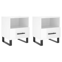 Comodini 2 pz Bianco Lucido 40x35x47,5 cm in Legno Multistratocod mxl 103747