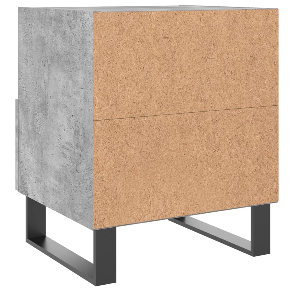 Comodini 2 pz Grigio Cemento 40x35x47,5 cm in Legno Multistrato 827493