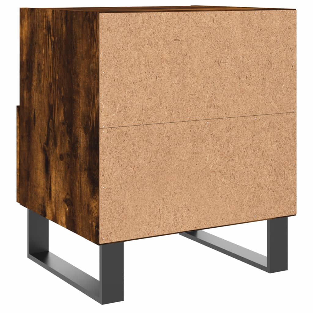 Comodini 2 pz Rovere Fumo 40x35x47,5 cm in Legno Multistrato 827495