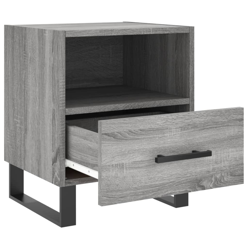 Comodini 2 pz-Set di 2 Tavolino da notte Grigio Sonoma 40x35x47,5 cm in Legno Multistrato 491720