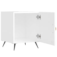 Comodini 2 pz Bianco Lucido 40x40x50 cm in Legno Multistrato 827505