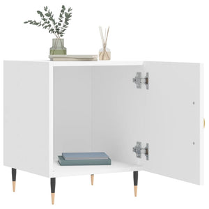 Comodini 2 pz Bianchi 40x40x50 cm in Legno Multistrato 827517