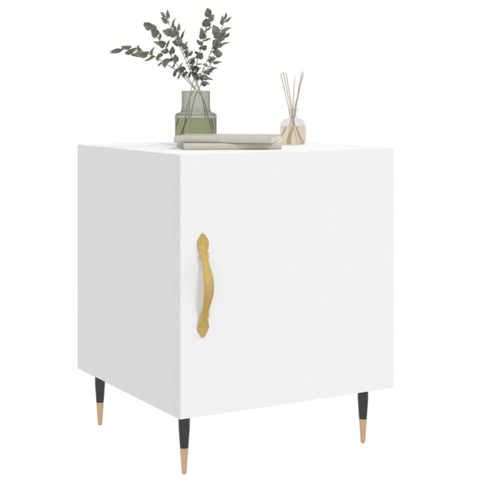 Comodini 2 pz Bianchi 40x40x50 cm in Legno Multistrato 827517