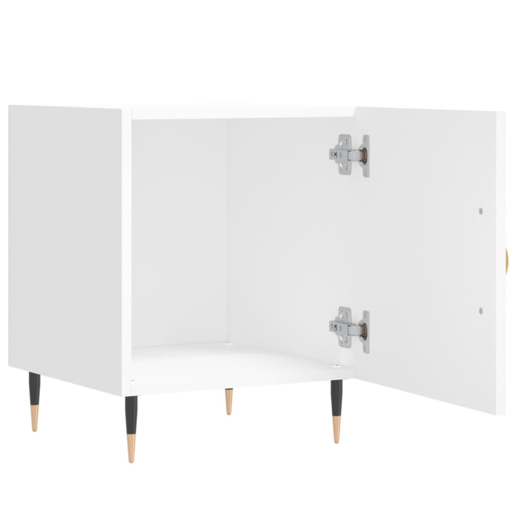 Comodini 2 pz Bianchi 40x40x50 cm in Legno Multistrato 827517