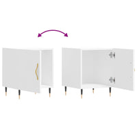 Comodini 2 pz Bianchi 40x40x50 cm in Legno Multistrato 827517