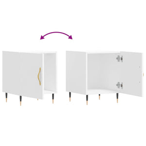 Comodini 2 pz Bianchi 40x40x50 cm in Legno Multistrato 827517