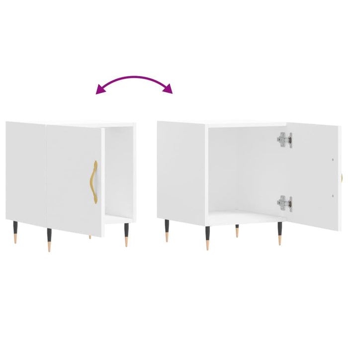 Comodini 2 pz Bianchi 40x40x50 cm in Legno Multistrato 827517