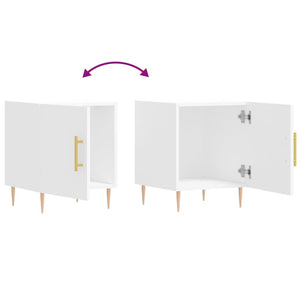 Comodino Bianco 40x40x50 cm in Legno Multistrato 827532