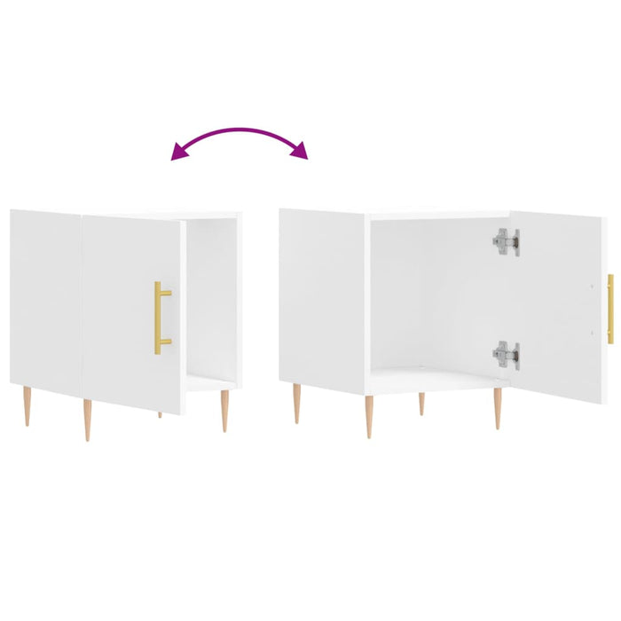 Comodino Bianco 40x40x50 cm in Legno Multistrato 827532