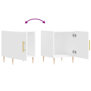 Comodini 2 pz Bianchi 40x40x50 cm in Legno Multistrato 827533