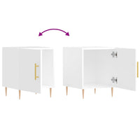 Comodini 2 pz Bianco Lucido 40x40x50 cm in Legno Multistrato 827537