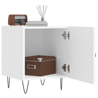 Comodino-Tavolino da notte Bianco 40x40x50 cm in Legno Multistrato 395918