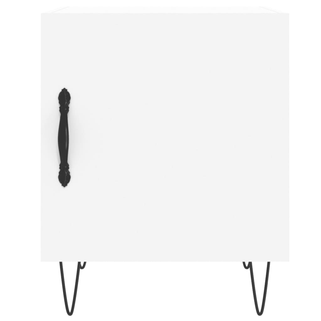 Comodino-Tavolino da notte Bianco 40x40x50 cm in Legno Multistrato 395918