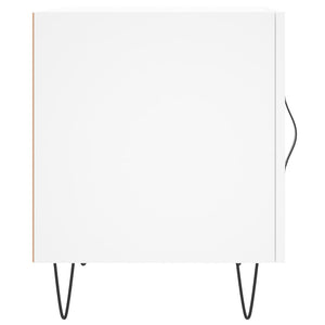 Comodino-Tavolino da notte Bianco 40x40x50 cm in Legno Multistrato 395918