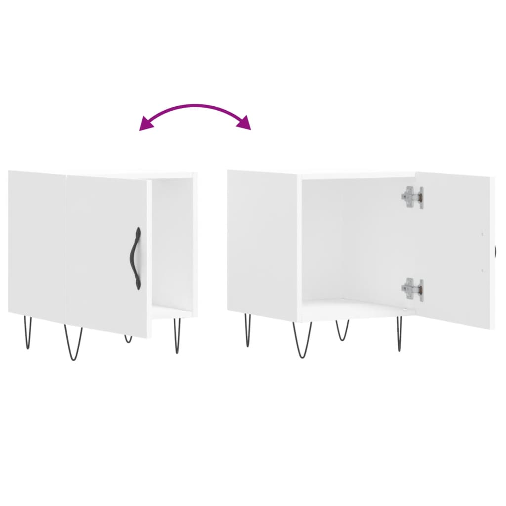 Comodino Bianco 40x40x50 cm in Legno Multistrato 827548