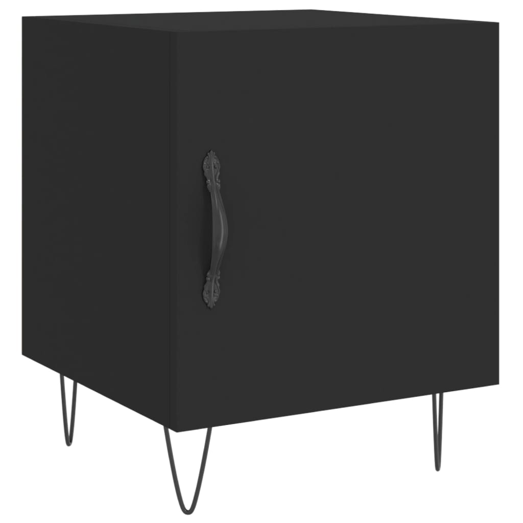 Comodino-Tavolino da notte Nero 40x40x50 cm in Legno Multistrato 261339