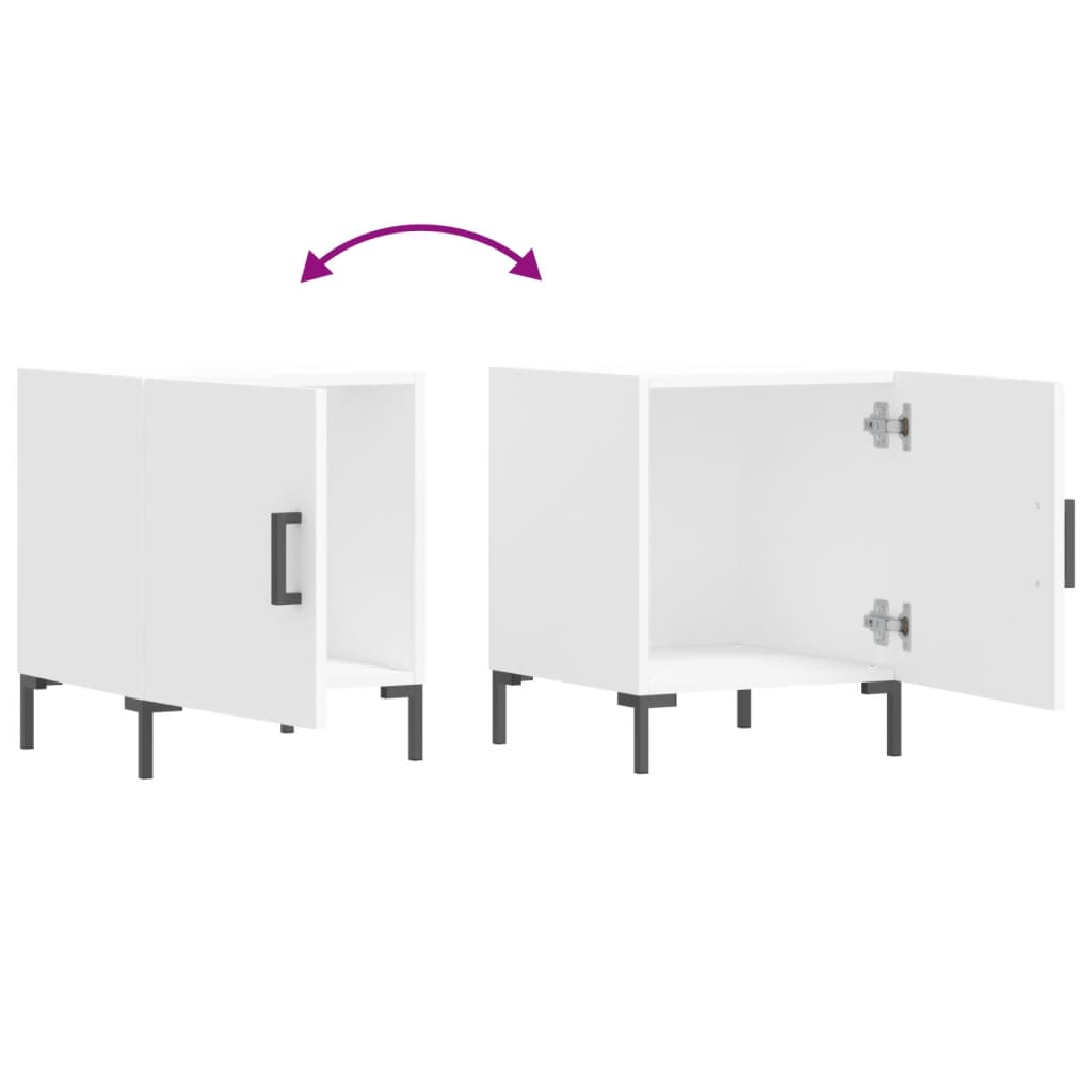 Comodino-Tavolino da notte Bianco 40x40x50 cm in Legno Multistrato 583007
