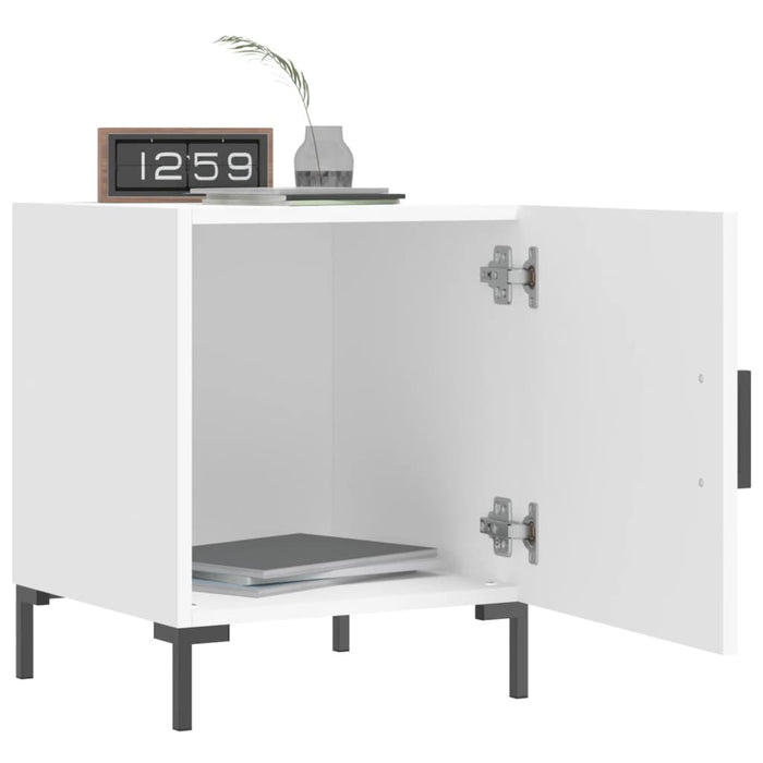 Comodino Bianco 40x40x50 cm in Legno Multistrato 827564