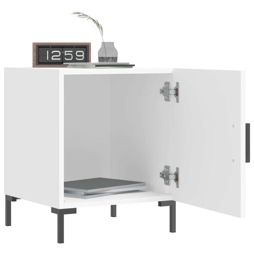 Comodino-Tavolino da notte Bianco 40x40x50 cm in Legno Multistrato 583007