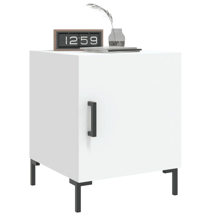 Comodino-Tavolino da notte Bianco 40x40x50 cm in Legno Multistrato 583007