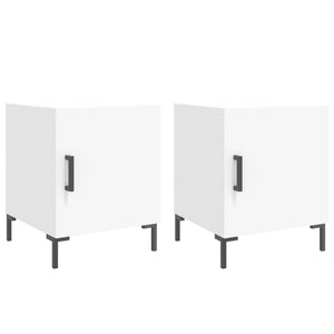 Comodini 2 pz Bianchi 40x40x50 cm in Legno Multistrato 827565