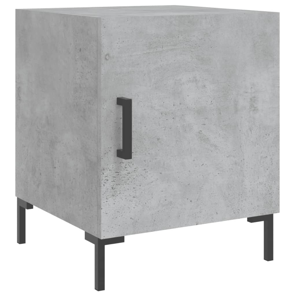 Comodini 2 pz Grigio Cemento 40x40x50 cm in Legno Multistrato 827573