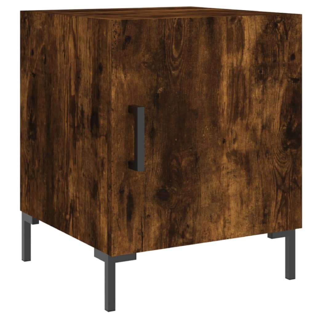 Comodini 2 pz Rovere Fumo 40x40x50 cm in Legno Multistrato 827575
