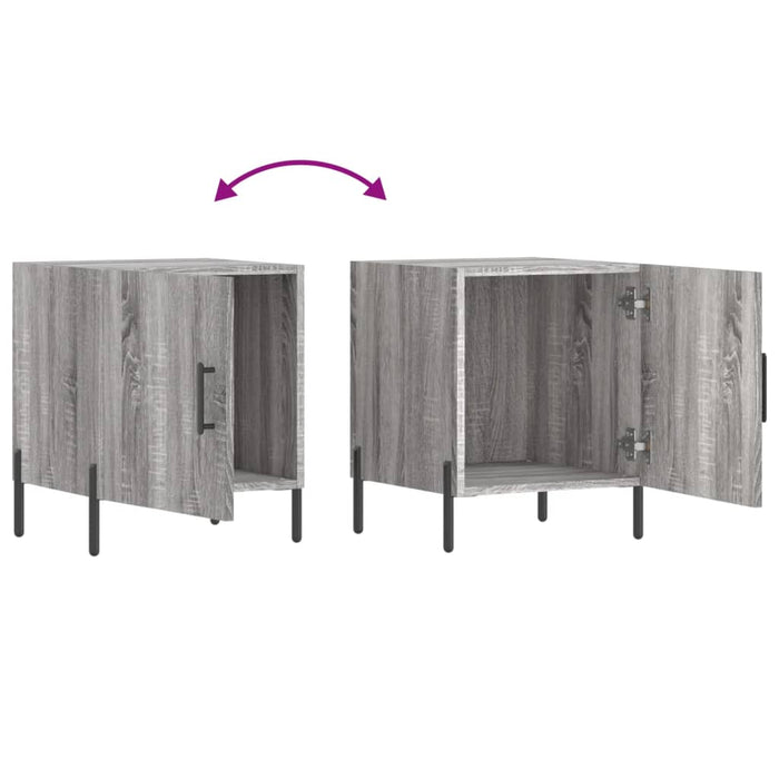 Comodino Grigio Sonoma 40x40x50 cm in Legno Multistrato 827592