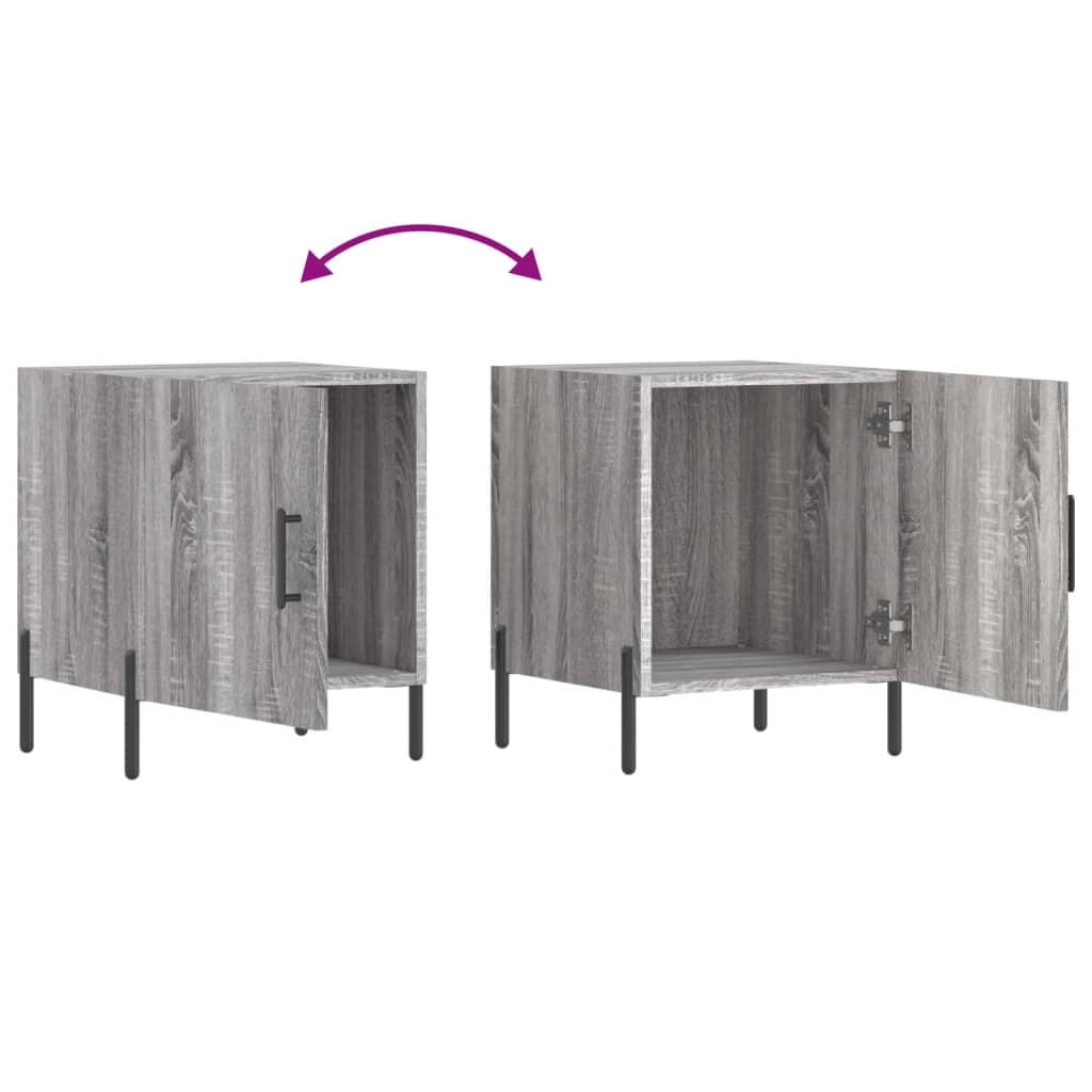 Comodino Grigio Sonoma 40x40x50 cm in Legno Multistrato 827592