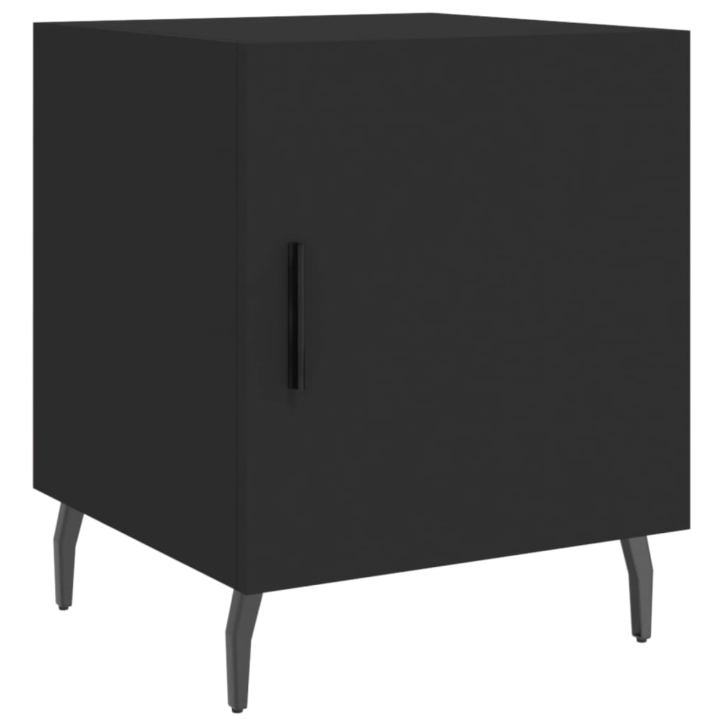 Comodino Nero 40x40x50 cm in Legno Multistrato 827598