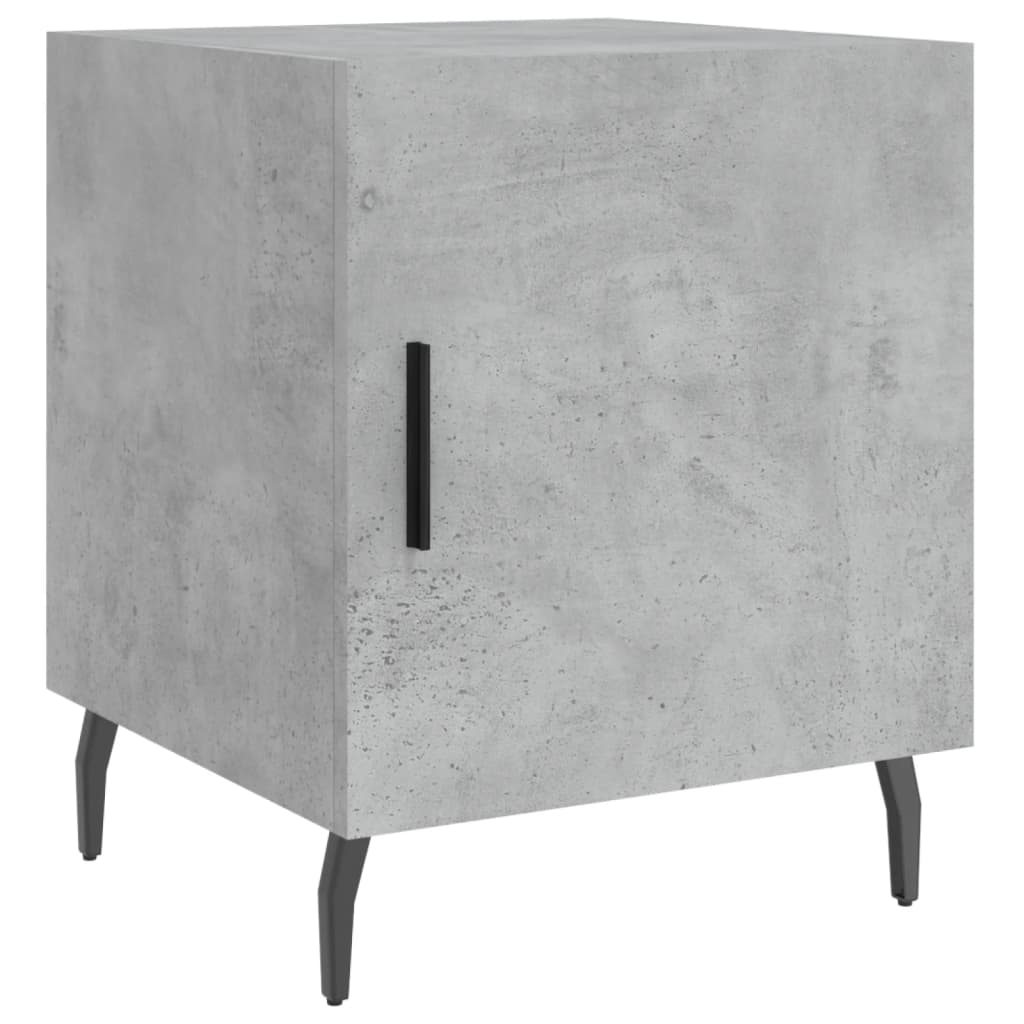 Comodino Grigio Cemento 40x40x50 cm in Legno Multistrato 827604