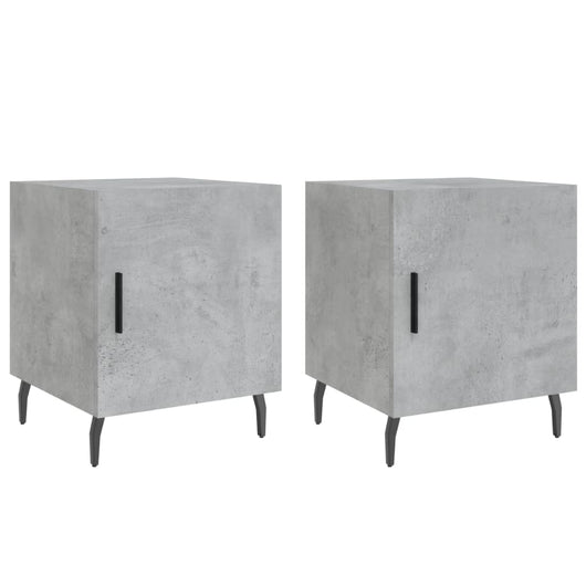 Comodini 2 pz Grigio Cemento 40x40x50 cm in Legno Multistrato 827605