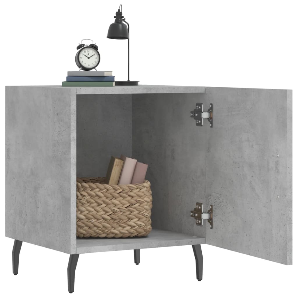 Comodini 2 pz Grigio Cemento 40x40x50 cm in Legno Multistrato 827605