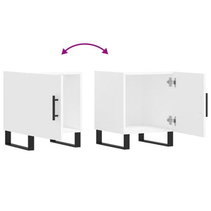 Comodini 2 pz Bianchi 40x40x50 cm in Legno Multistrato 827613