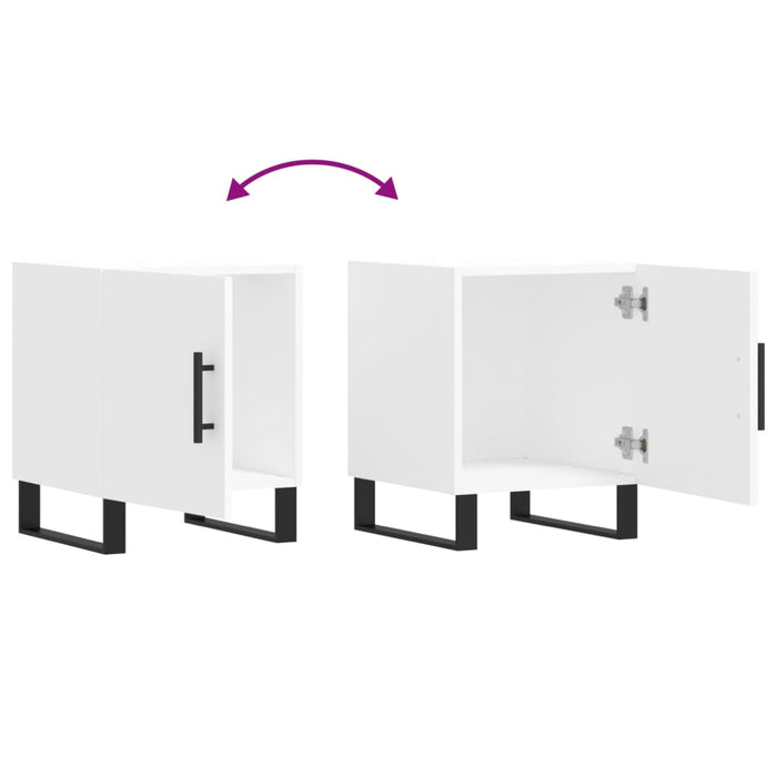 Comodini 2 pz Bianchi 40x40x50 cm in Legno Multistrato 827613