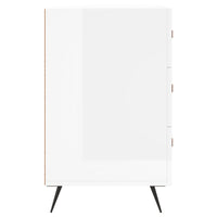 Comodino Bianco Lucido 40x40x66 cm in Legno Multistrato 827630