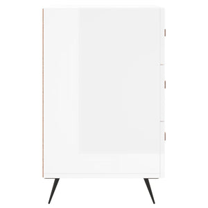 Comodino Bianco Lucido 40x40x66 cm in Legno Multistrato 827630