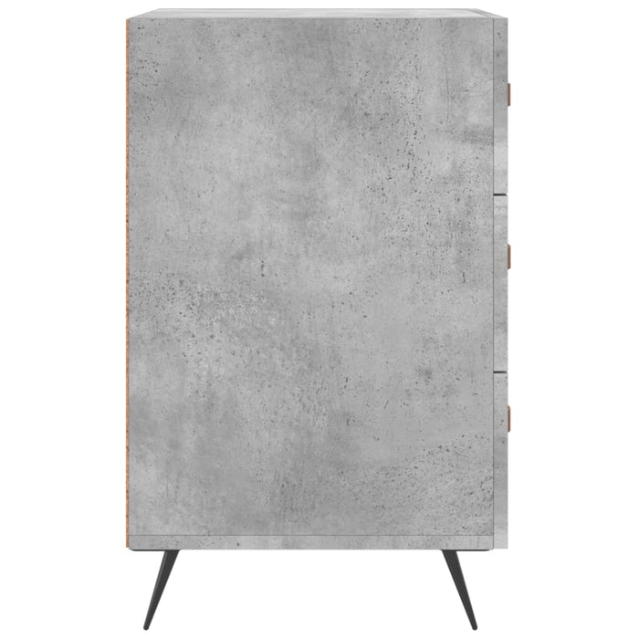 Comodino Grigio Cemento 40x40x66 cm in Legno Multistrato 827632