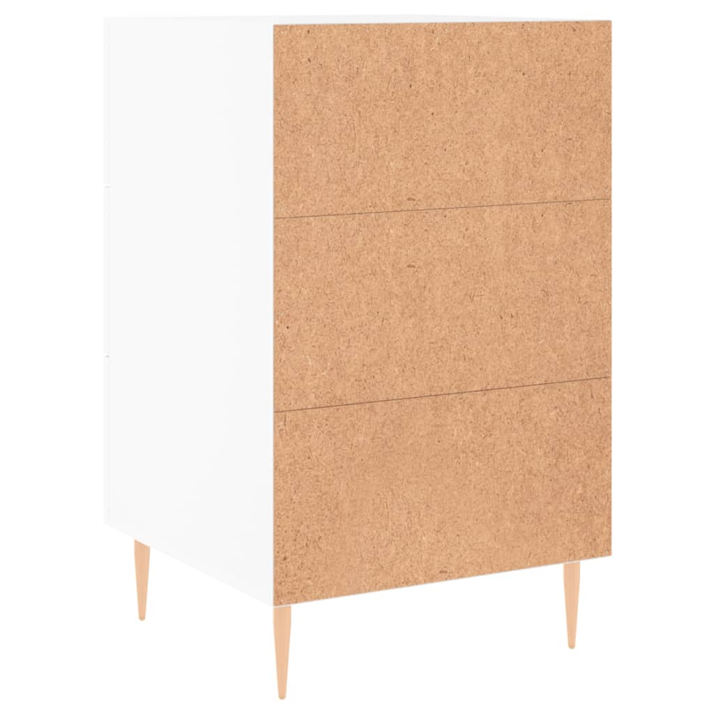 Comodino-Tavolino da notte Bianco 40x40x66 cm in Legno Multistrato 542716
