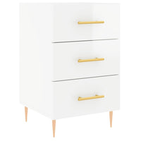 Comodino Bianco Lucido 40x40x66 cm in Legno Multistrato 827646