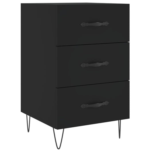Comodino Nero 40x40x66 cm in Legno Multistrato 827653