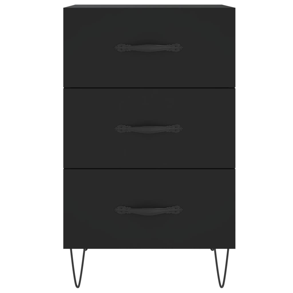 Comodino Nero 40x40x66 cm in Legno Multistrato 827653