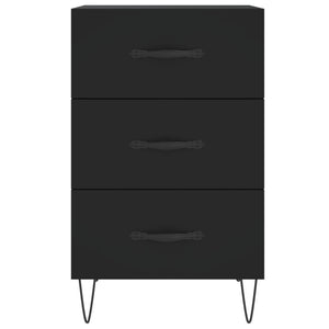 Comodino Nero 40x40x66 cm in Legno Multistrato 827653