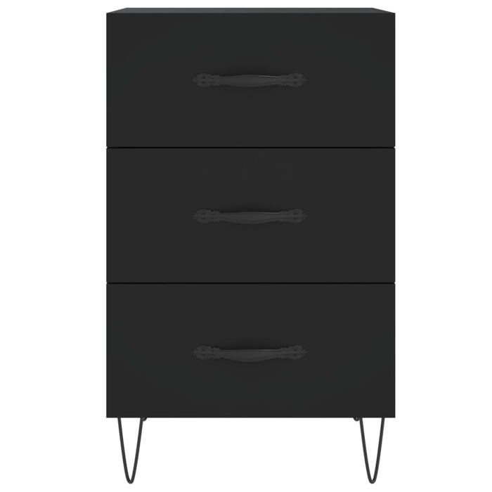 Comodino Nero 40x40x66 cm in Legno Multistrato 827653