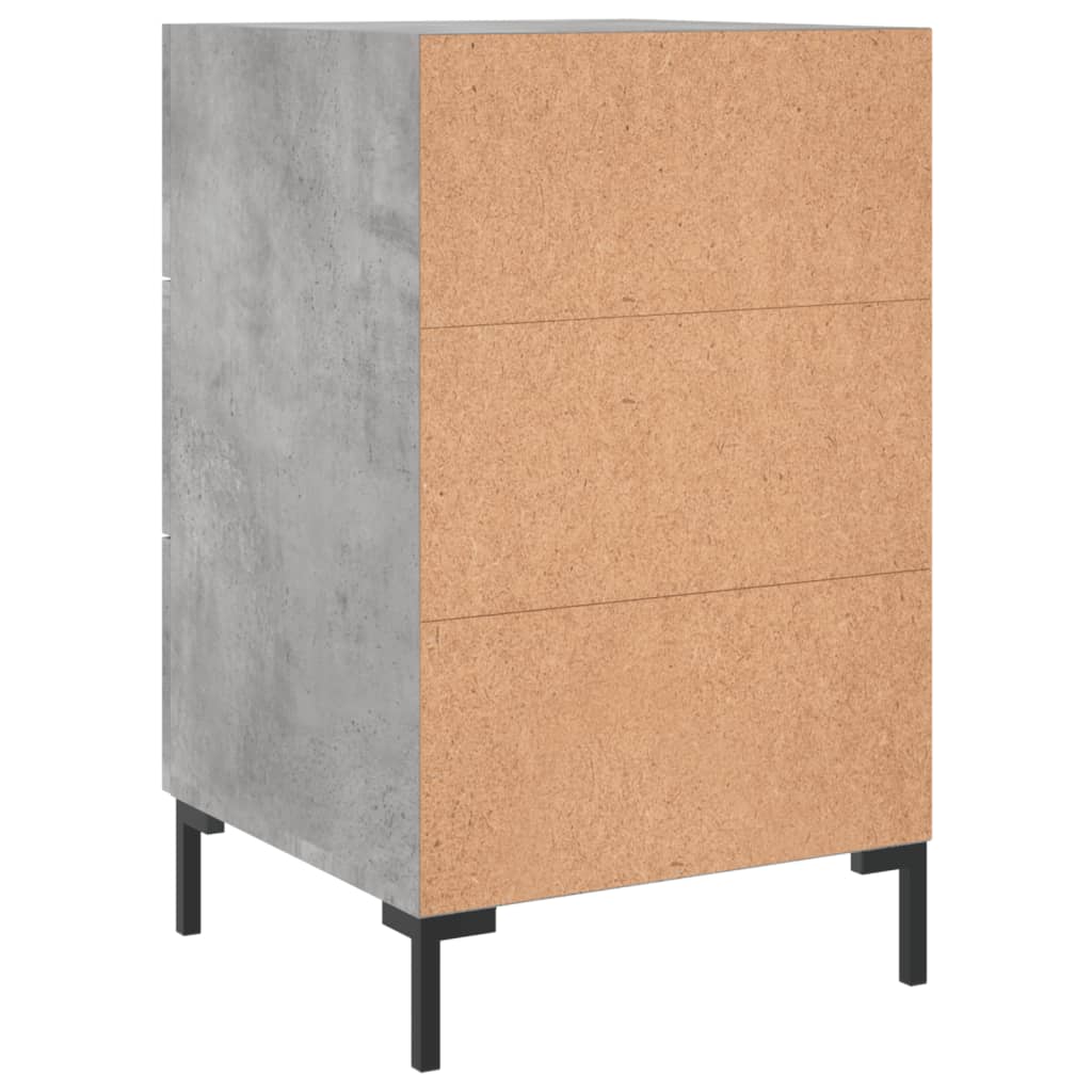 Comodino Grigio Cemento 40x40x66 cm in Legno Multistrato 827664