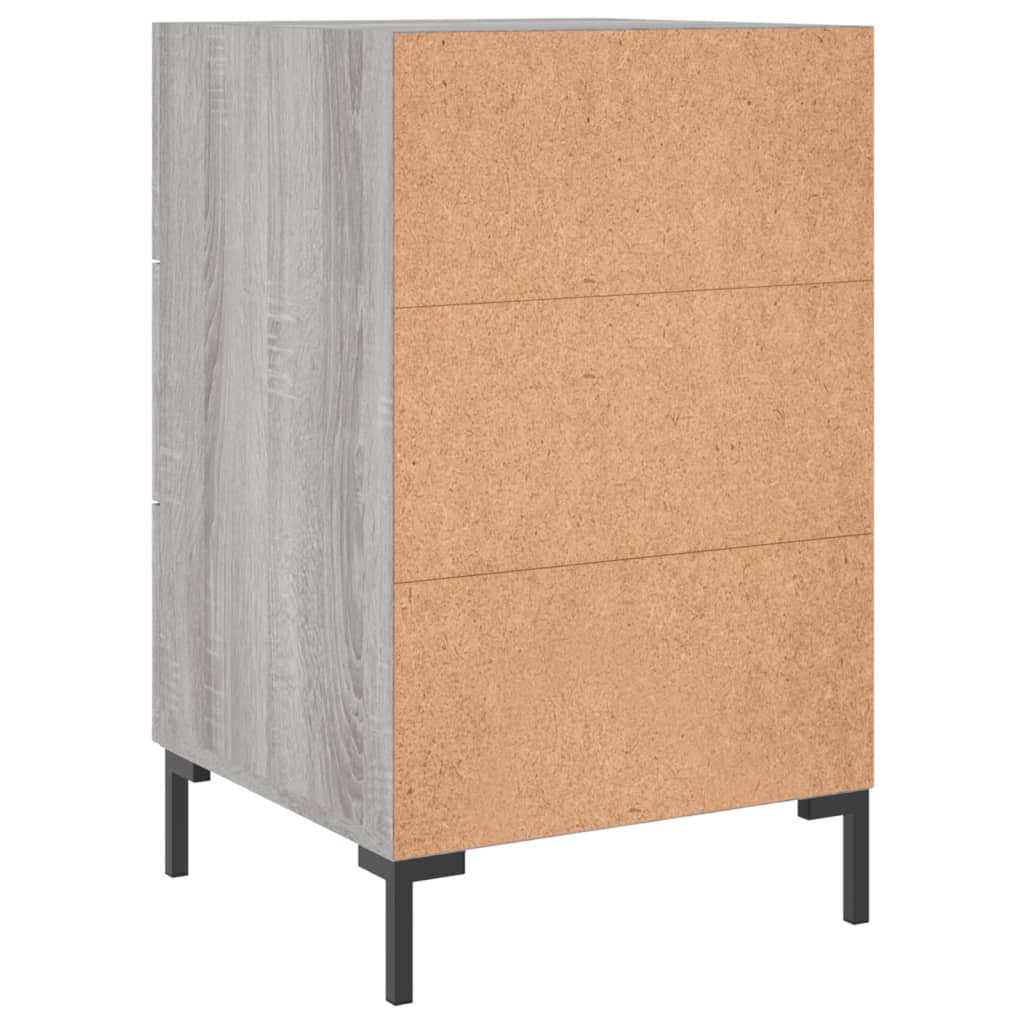 vidaXL Comodino Grigio Sonoma 40x40x66 cm in Legno Multistrato